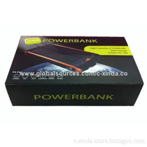 Solar chargers for laptop and mobile phone with 23000mAh lithium battery and Polysilicon 15V 150mA